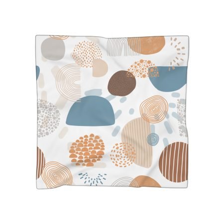 Stylish Poly Scarf, Abstract Design Scarf, Chic Fashion Scarf, Trendy Accessory, Gift for Her, Versatile Everyday Scarf