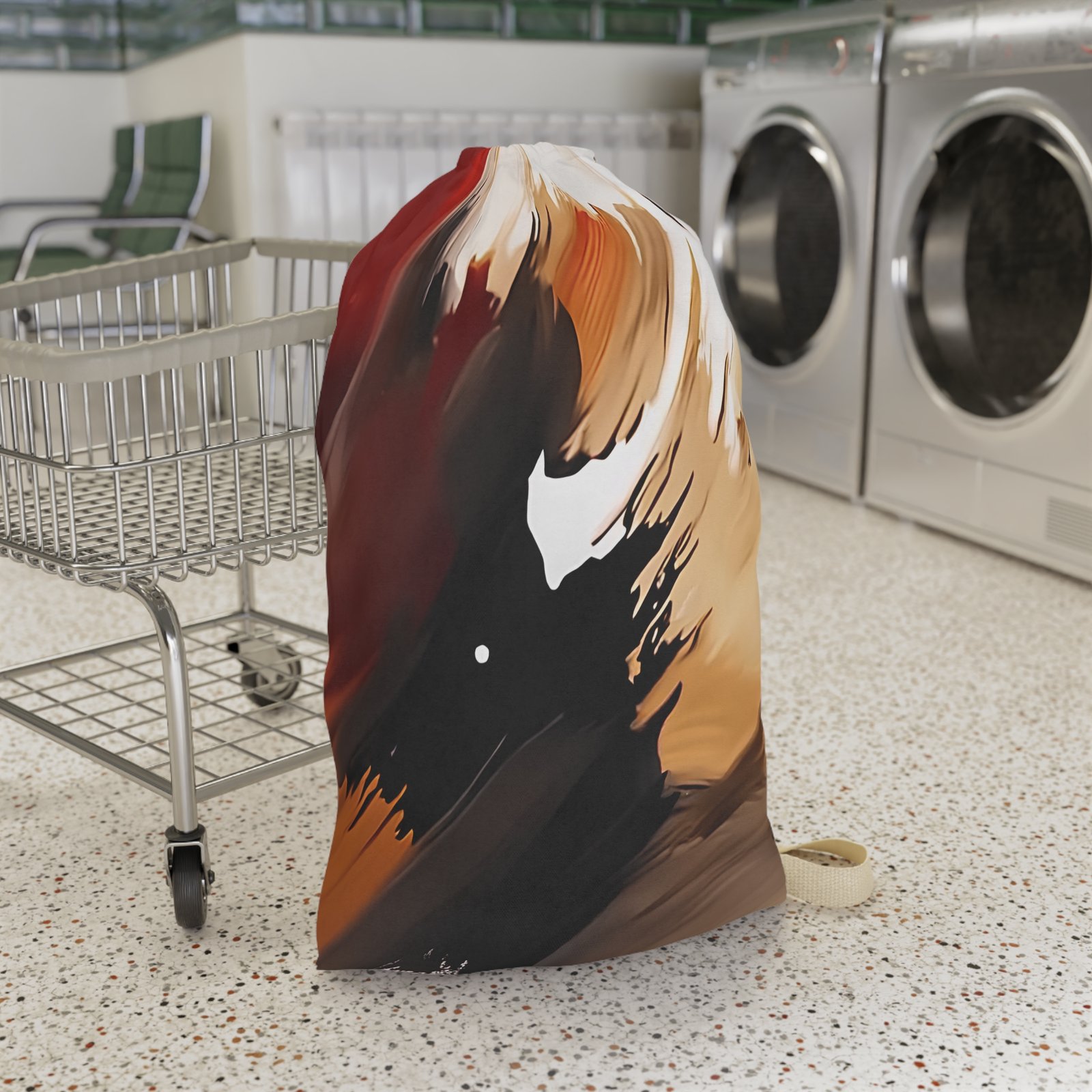 Chic Abstract Laundry Bag, Stylish Hamper, Modern Laundry Storage, Unique Gift for Students, Boho Home Decor, Laundry Day Essential - Image 7