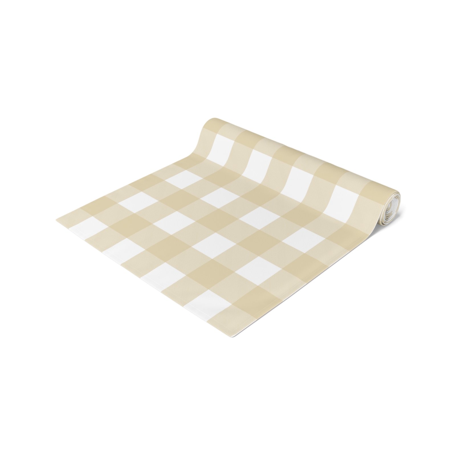 Neutral Gingham Table Runner, Cotton & Poly, Farmhouse Decor, Elegant Dining, Holiday Gatherings, Kitchen Table Centerpiece - Image 14