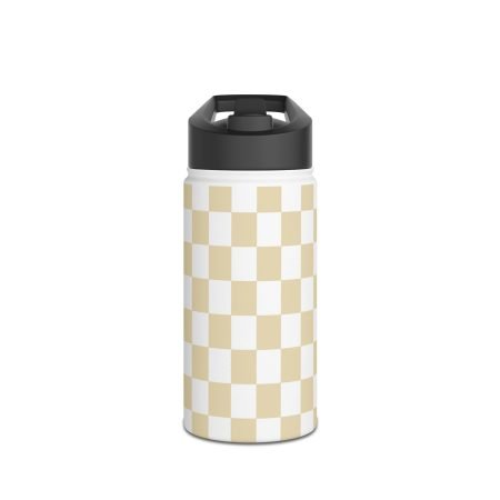 Stylish Checkered Stainless Steel Water Bottle, Chic Travel Hydration, Eco-Friendly Gifts, Motivational Sports Drink Holder, [...]