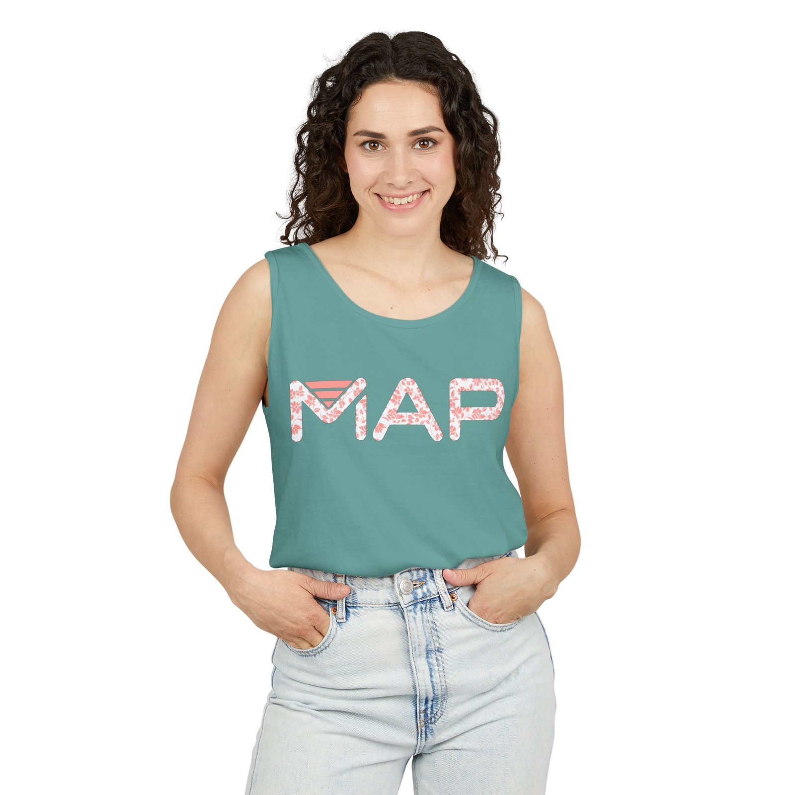 Garment-Dyed Tank Top with MAP Design, Comfortable Summer Tee, Casual Wear, Travel Shirt, Map Lover Gift - Image 51