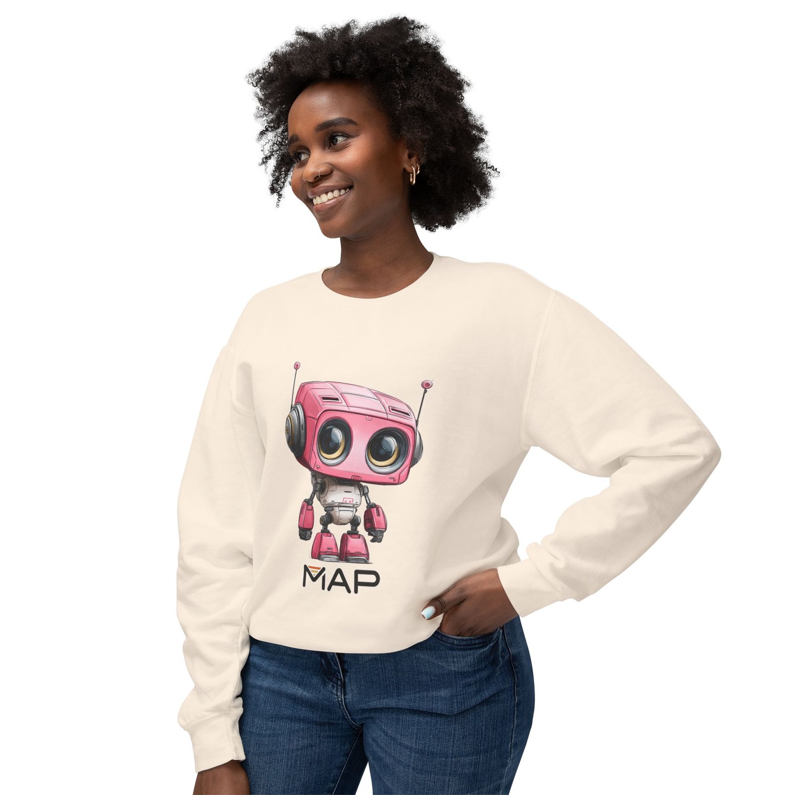 Cute Robot Graphic Sweatshirt, Perfect for Gifts, Casual Wear, Tech Lovers, Fun Hoodie for Friends, Unique Christmas Apparel - Image 7