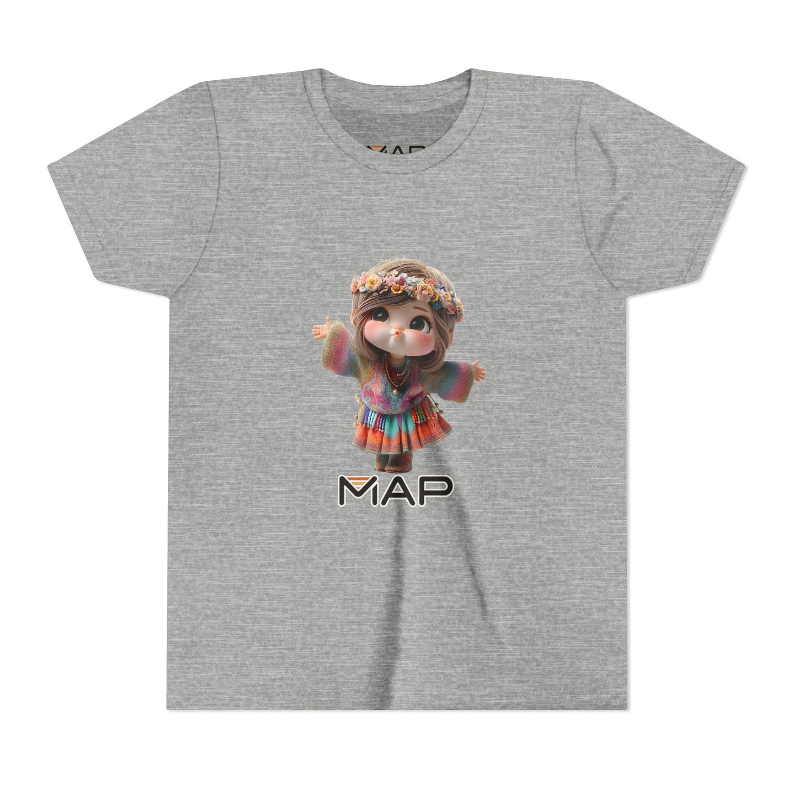 Youth Short Sleeve Tee with 'MAP' Graphic, Fun Kids Tee, Gift for Birthdays, Summer Wear, Festival Outfit, Playful Shirt - Image 33