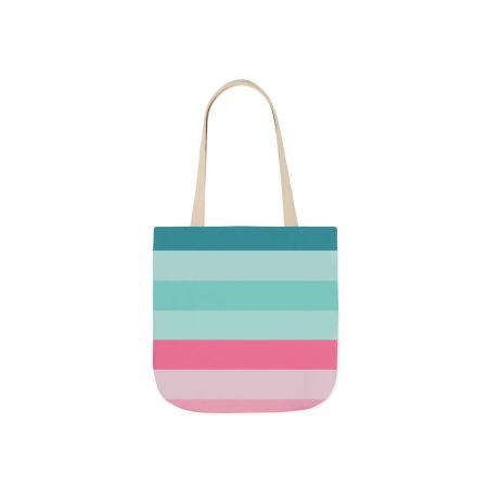 Striped Canvas Tote Bag with Colorful Straps | Beach Bag, Shopping Tote, Eco-Friendly Bag, Gift for Her, Everyday Carryall