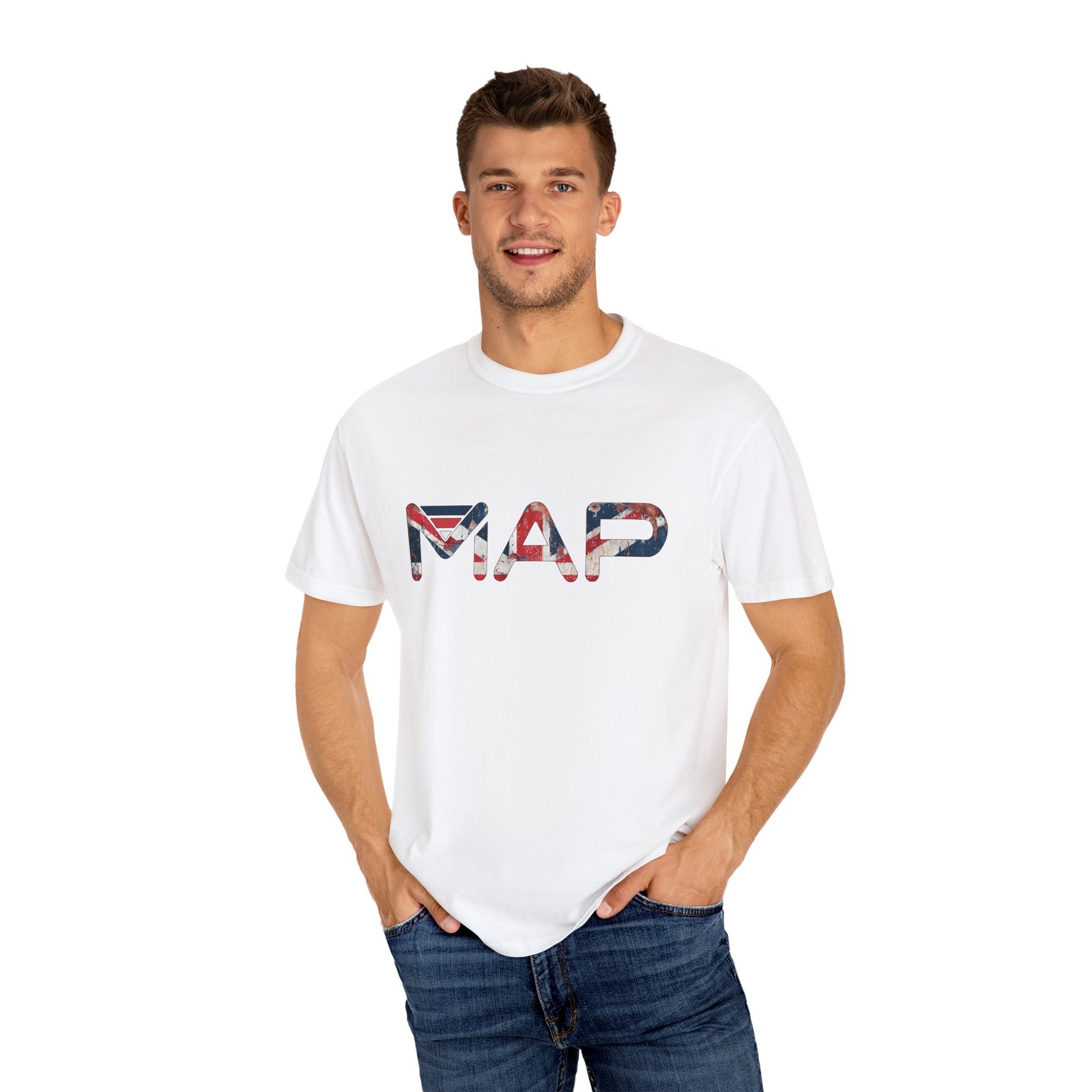 Map Graphic Unisex Garment-Dyed T-Shirt, Travel Tee, Casual Wear, Adventure T-Shirt, Gift for Travelers, Summer Wardrobe - Image 4