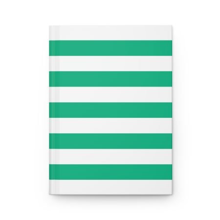Green Striped Hardcover Journal | Perfect for Note-Taking, Gift for Students, Minimalist Design, Journal for Work, Elegant Writing Notebook