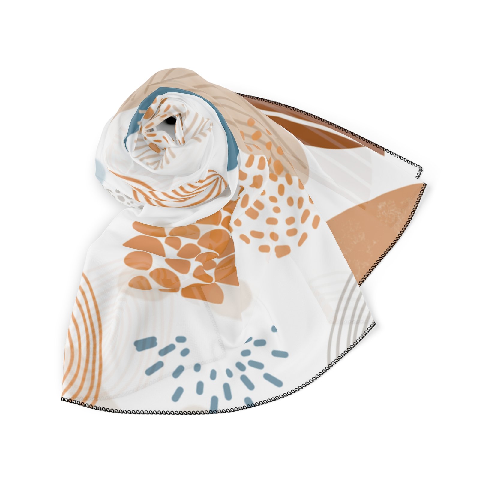 Stylish Poly Scarf, Abstract Design Scarf, Chic Fashion Scarf, Trendy Accessory, Gift for Her, Versatile Everyday Scarf - Image 2