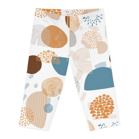 Chic Abstract Print Women's Capri Leggings, Stylish AOP Fitness Pants, Trendy Leisure Wear, Yoga, Casual Outfit