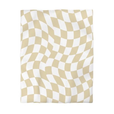 Chic Microfiber Duvet Cover - Cozy Bedding, Boho Style, Checker Pattern, Home Decor, Gift for Her