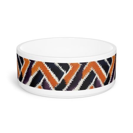 Stylish Pet Bowl with Zigzag Pattern, Modern Dog Dish, Trendy Cat Bowl, Colorful Pet Dish, Unique Pet Gift, Pet Accessories