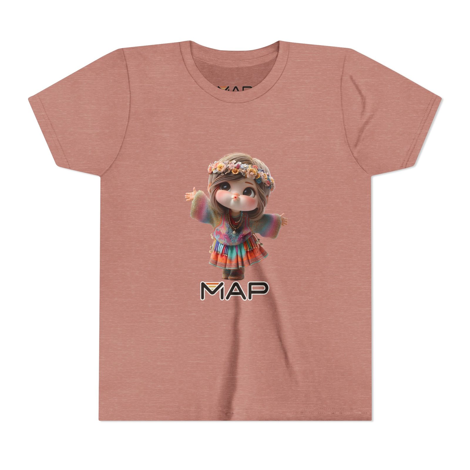 Youth Short Sleeve Tee with 'MAP' Graphic, Fun Kids Tee, Gift for Birthdays, Summer Wear, Festival Outfit, Playful Shirt - Image 9