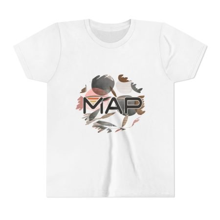 Stylish Youth Tee with MAP Design, Cool Gift for Kids, Everyday Wear, Party Attire, Gift for Birthdays, Casual Summer Wear