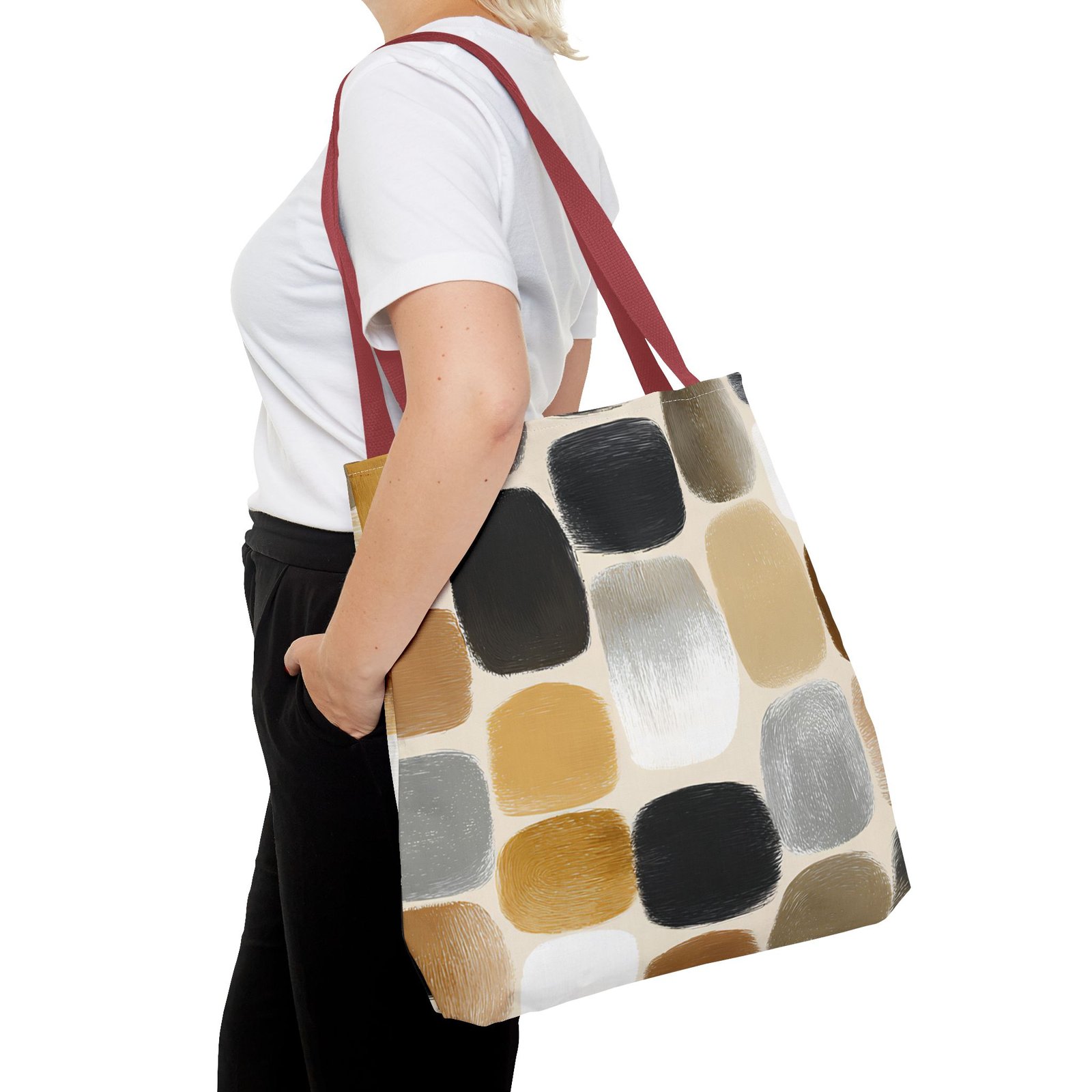 Chic Abstract Tote Bag, Stylish Reusable Shopping Bag, Fashionable Handbag for Everyday Use, Eco-Friendly Gift, Minimalist Tote - Image 24