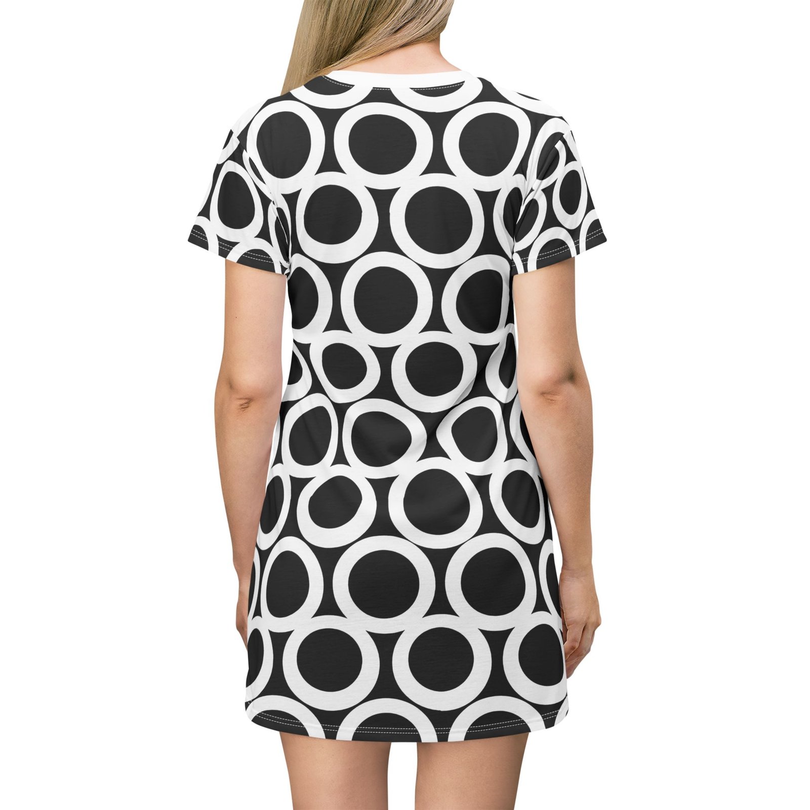 Chic Polka Dot T-Shirt Dress, Casual Summer Outfit, Trendy Fashion, Everyday Wear, Perfect for Parties or Holidays - Image 4