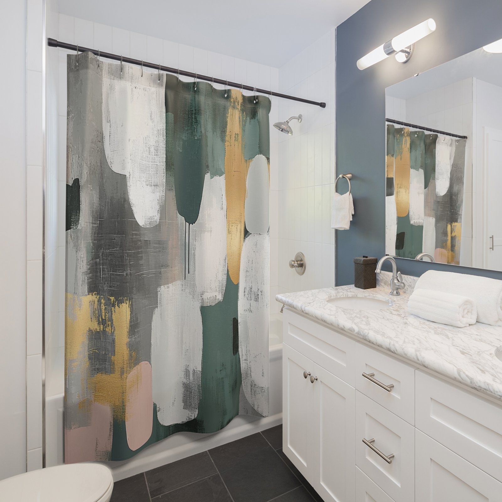 Stylish Abstract Shower Curtains for Modern Bathrooms, Boho Decor, Home Essentials, Unique Gifts, Artful Bathroom Accessories - Image 3