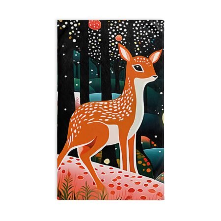 Whimsical Forest Deer Hand Towel - Nature Decor, Animal Lover Gift, Eco-Friendly Kitchen Accessory, Rustic Bathroom Towel, Farmhouse Style