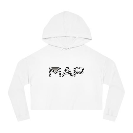 Stylish Women’s Cropped Hoodie with MAP Design, Casual Fashion, Trendy Sweatshirt for Her, Cozy Layering Piece, Perfect Gift