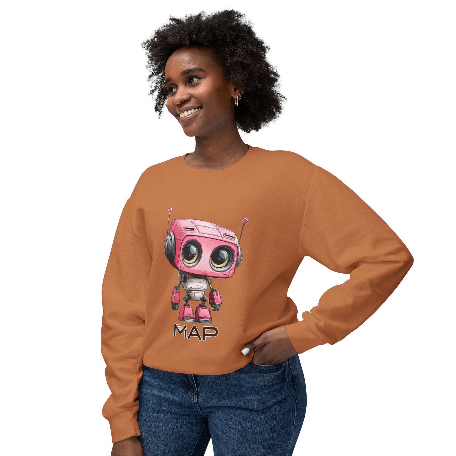 Cute Robot Graphic Sweatshirt, Perfect for Gifts, Casual Wear, Tech Lovers, Fun Hoodie for Friends, Unique Christmas Apparel - Image 15