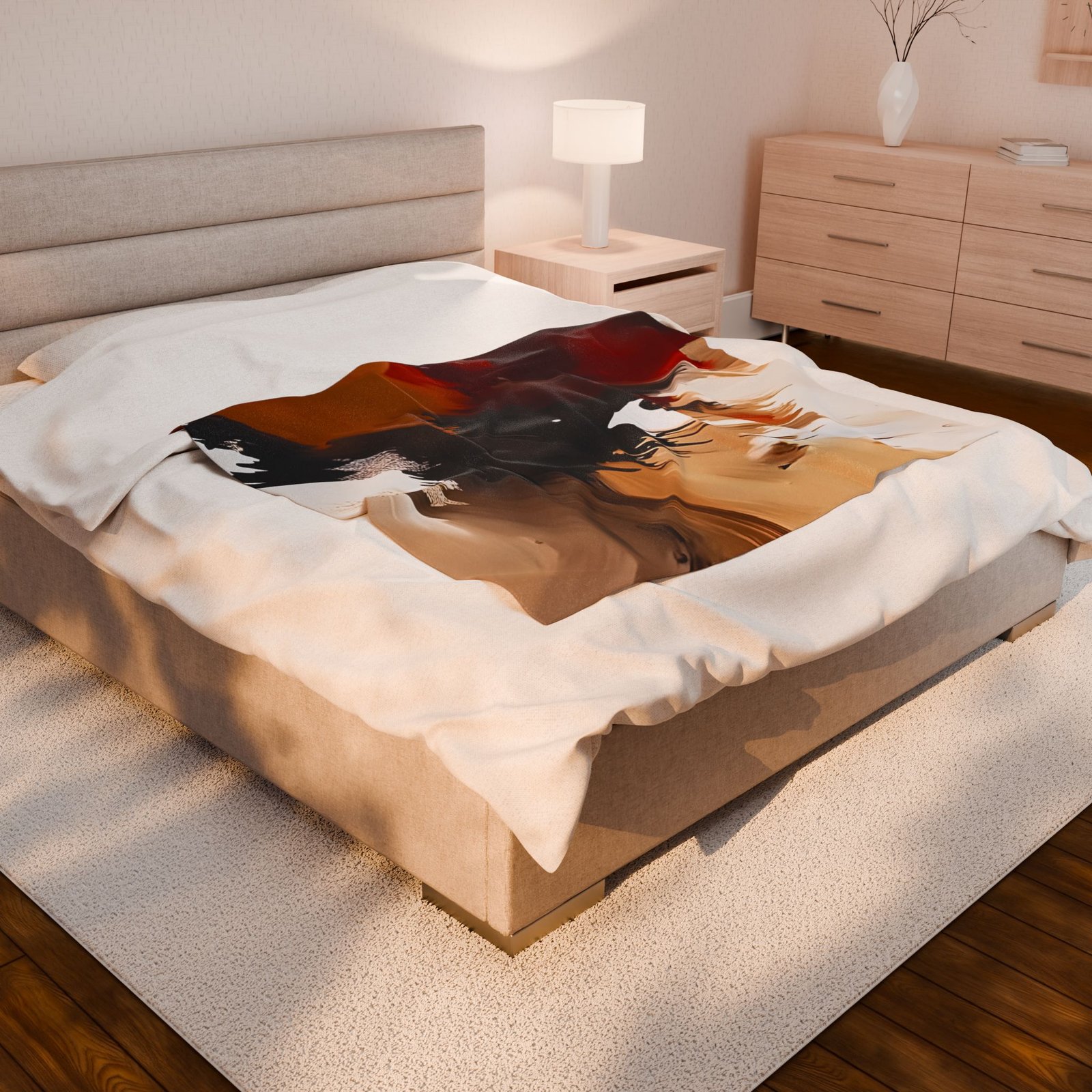 Cozy Velveteen Plush Blanket with Abstract Art, Soft Throw Blanket, Home Decor, Gift for Her, Living Room, Bedroom - Image 4