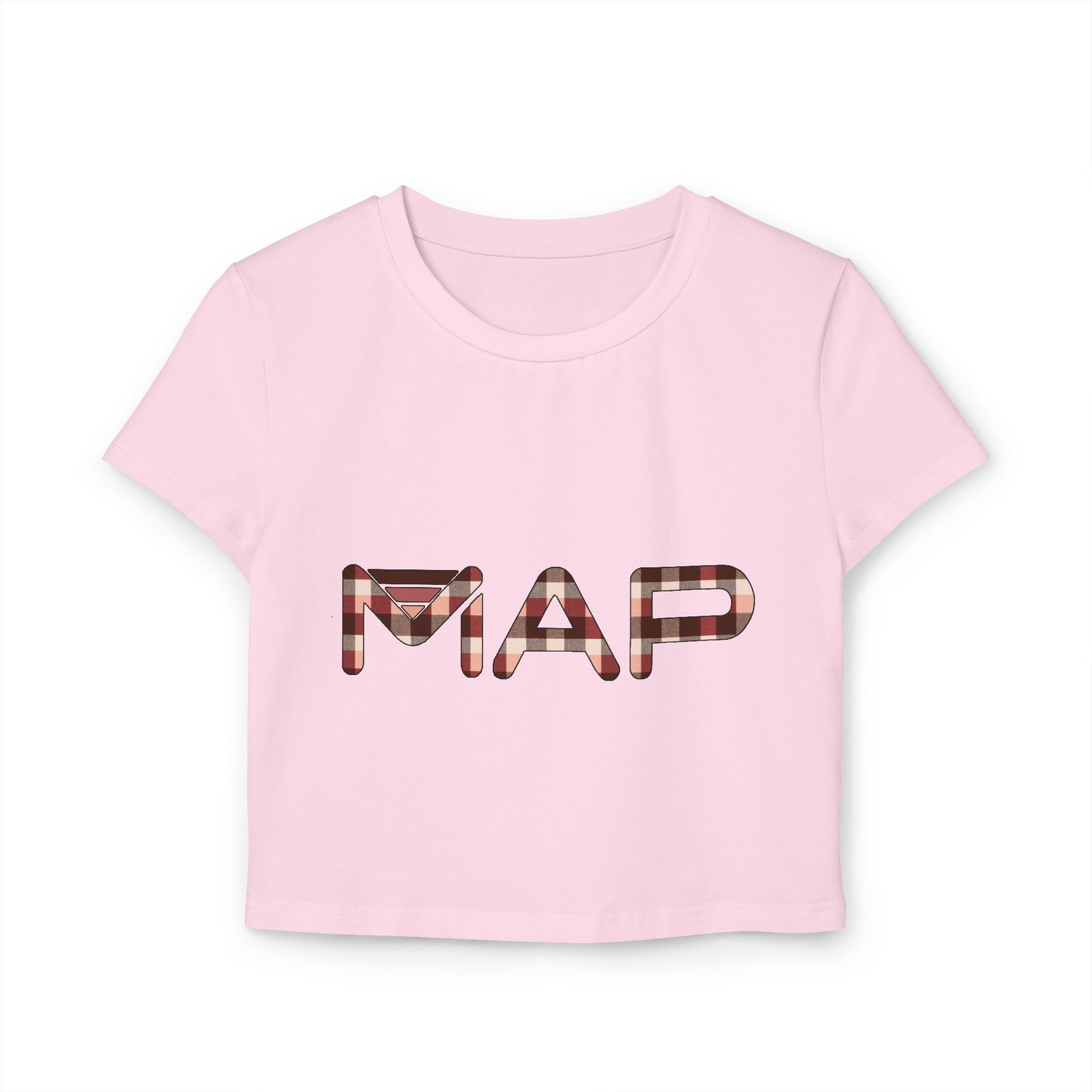 Plaid Map Women's Baby Tee, Trendy Crop Top, Casual Shirt, Gift for Her, Perfect for Fall Fashion, Travel Outfit - Image 13