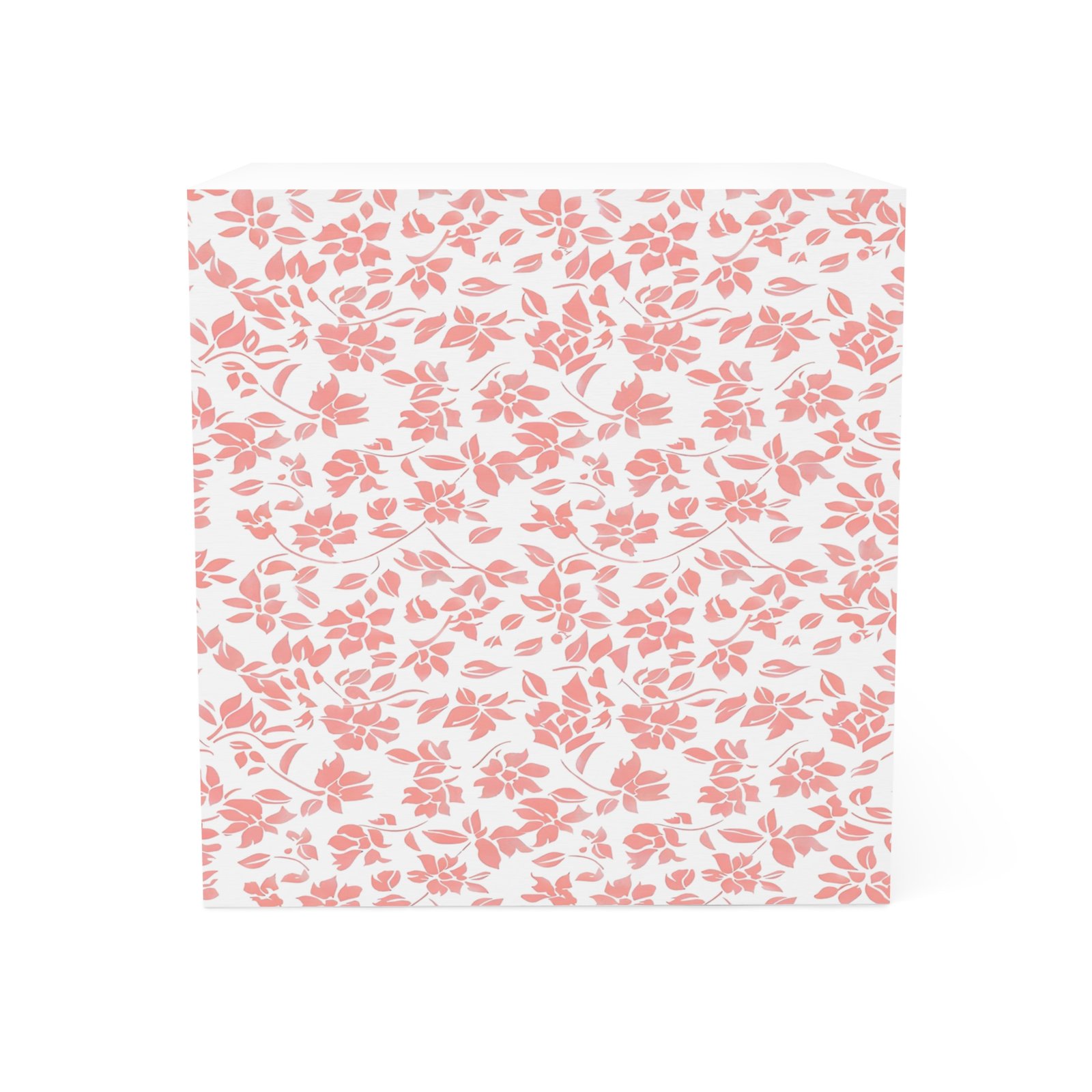 Floral Note Cube, Decorative Sticky Notes, Gift for Teacher, Office Supplies, Cute Desk Decor, Pink Floral Memo Pad