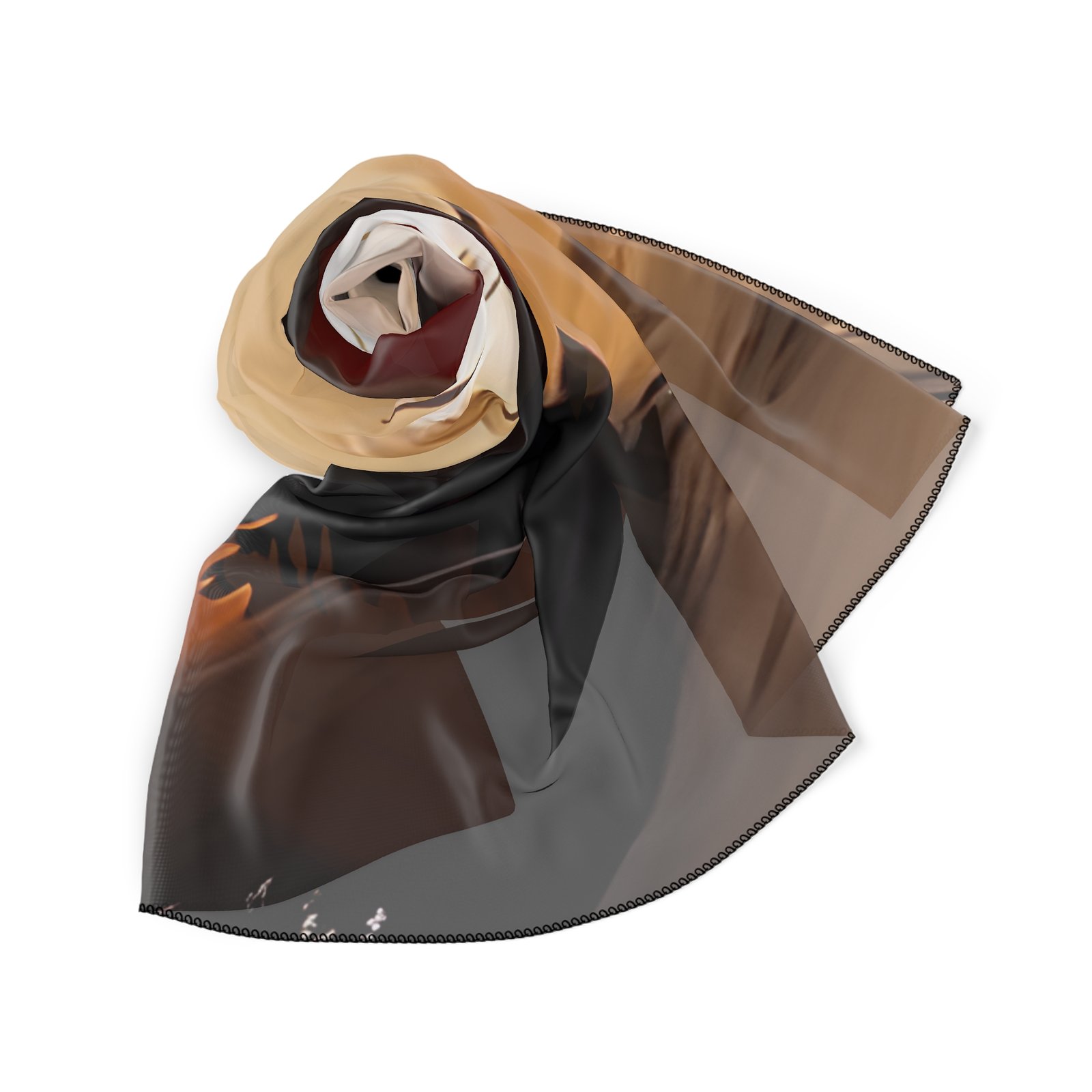 Chic Abstract Poly Scarf | Fashion Accessory, Statement Piece, Gift for Her, Everyday Wear, Cozy Layering - Image 5