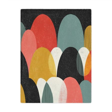 Modern Abstract Minky Blanket, Cozy Throw, Gift for Home Decor, Nursery Blanket, Warm Plush Blanket, Boho Style