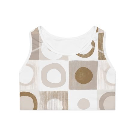 Chic Abstract Sports Bra, Fitness Apparel for Yoga, Workout Top, Stylish Athleisure Wear, Unique Activewear Piece