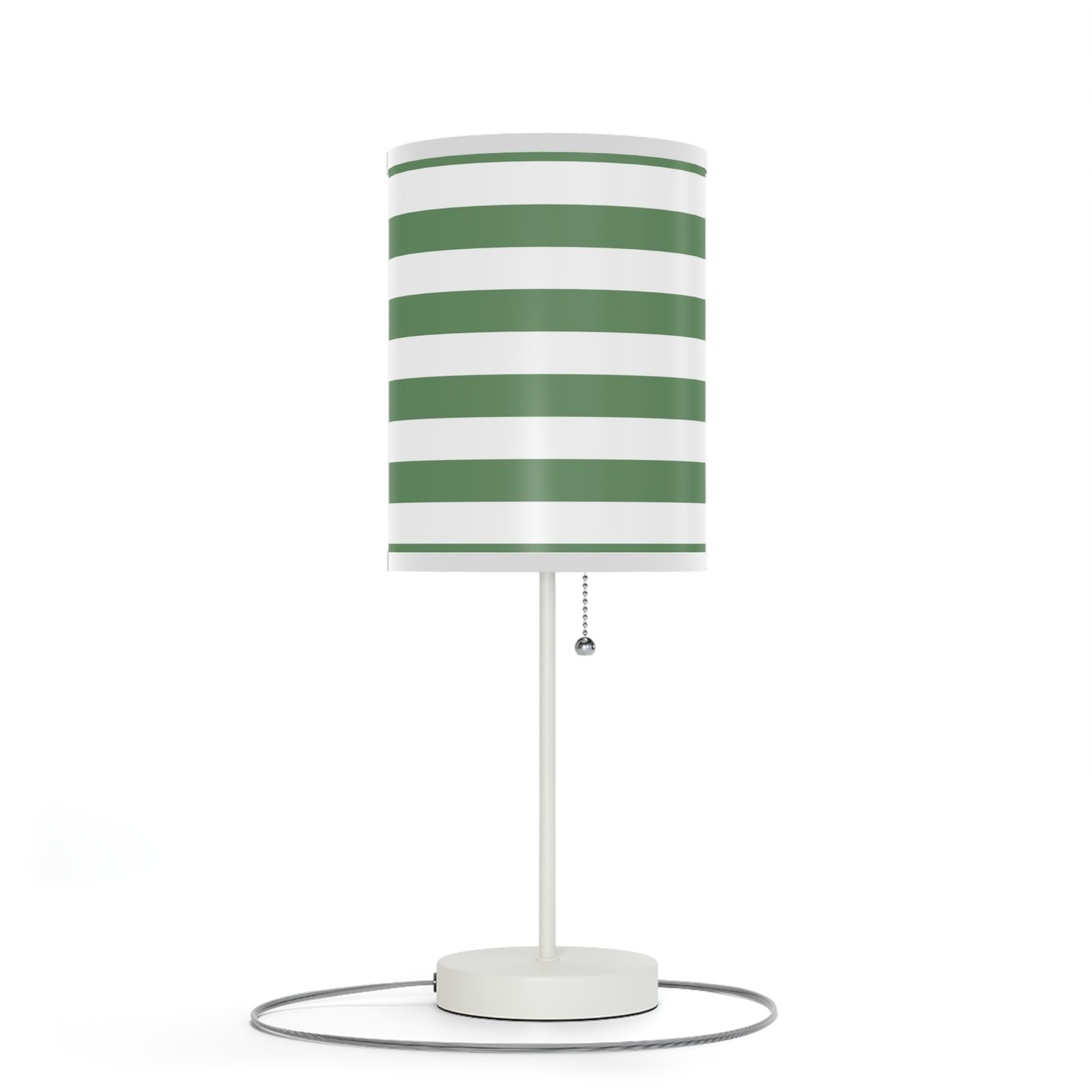 Chic Striped Table Lamp, Modern Decor, Home Lighting, Green and White Accent, Bedroom or Living Room Nightstand, Unique Gift Idea - Image 7