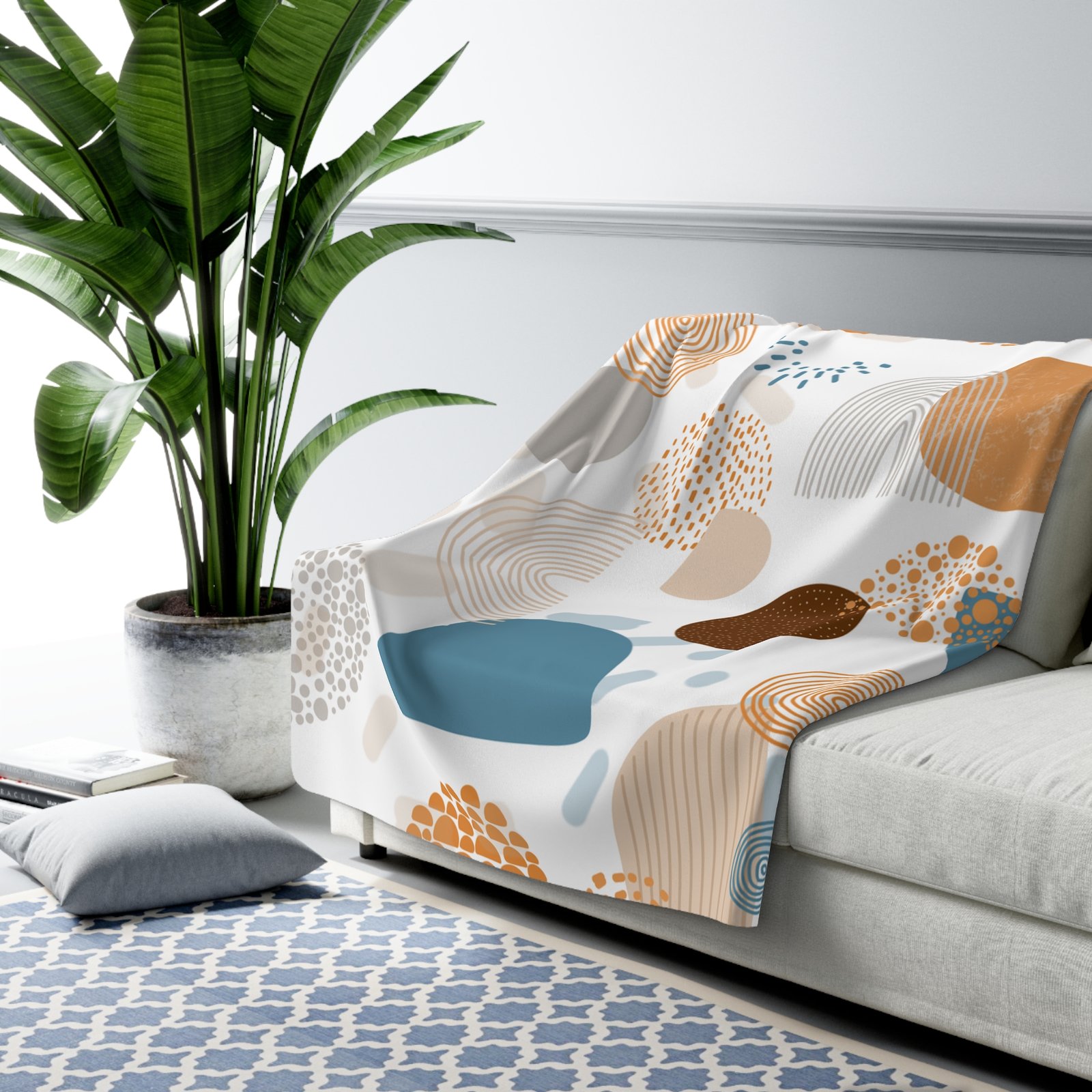 Cozy Earth Tone Sherpa Fleece Blanket | Soft Throw for Home Decor, Relaxation, Gift Idea, Modern Minimalist Style, Cozy Living - Image 7