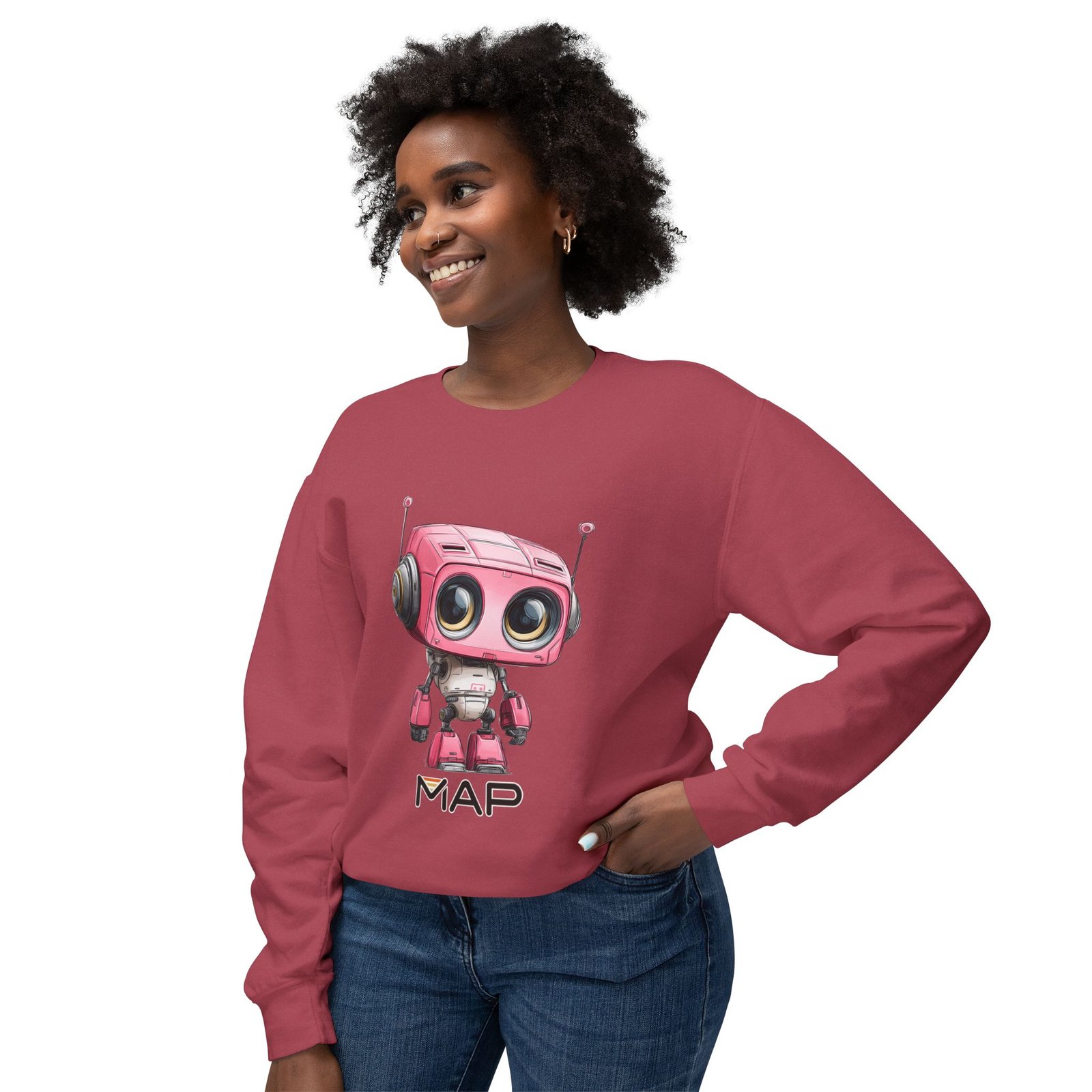 Cute Robot Graphic Sweatshirt, Perfect for Gifts, Casual Wear, Tech Lovers, Fun Hoodie for Friends, Unique Christmas Apparel - Image 43