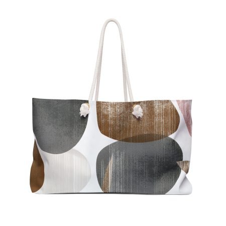 Chic Abstract Weekender Bag, Travel Tote, Stylish Carryall, Weekend Getaway Bag, Trendy Beach Bag, Versatile Gym Bag, Modern Canvas Bag