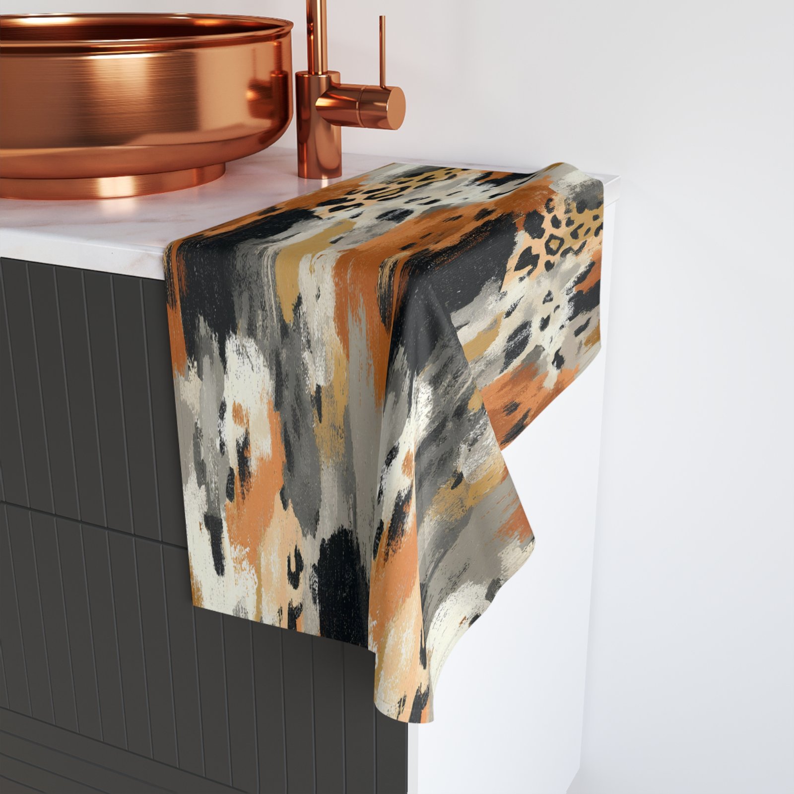 Chic Animal Print Hand Towel, Kitchen Décor, Rustic Home Decor, Gift for Animal Lovers, Stylish Bath Accessories - Image 4