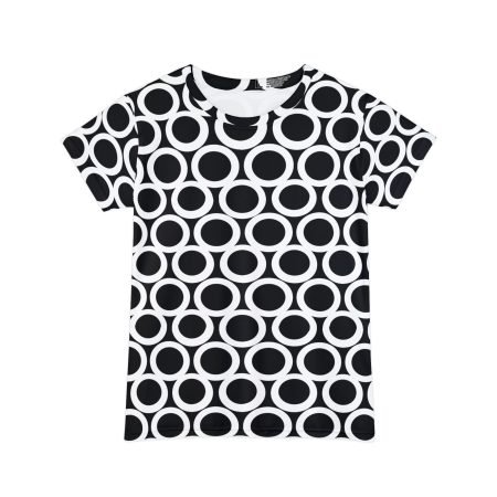 Chic Circle Print Tee, Women's Fashion Shirt, Summer Casual Top, Stylish Graphic T-Shirt, Trendy Outfit for Every Occasion