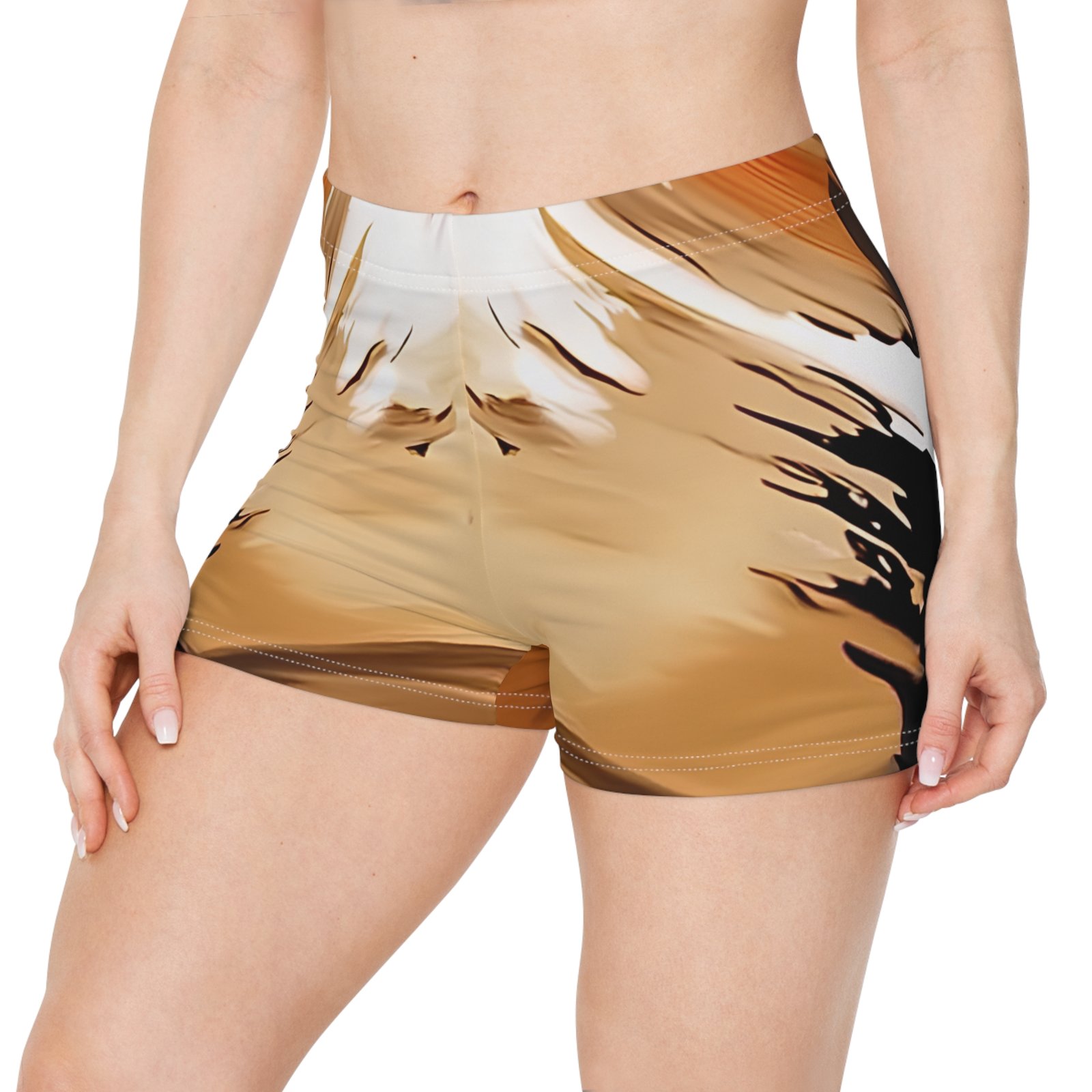 Artistic Women's Shorts, Abstract Dance Shorts, Summer Lounge Shorts, Vacation Beach Wear, Boho Chic Apparel - Image 3