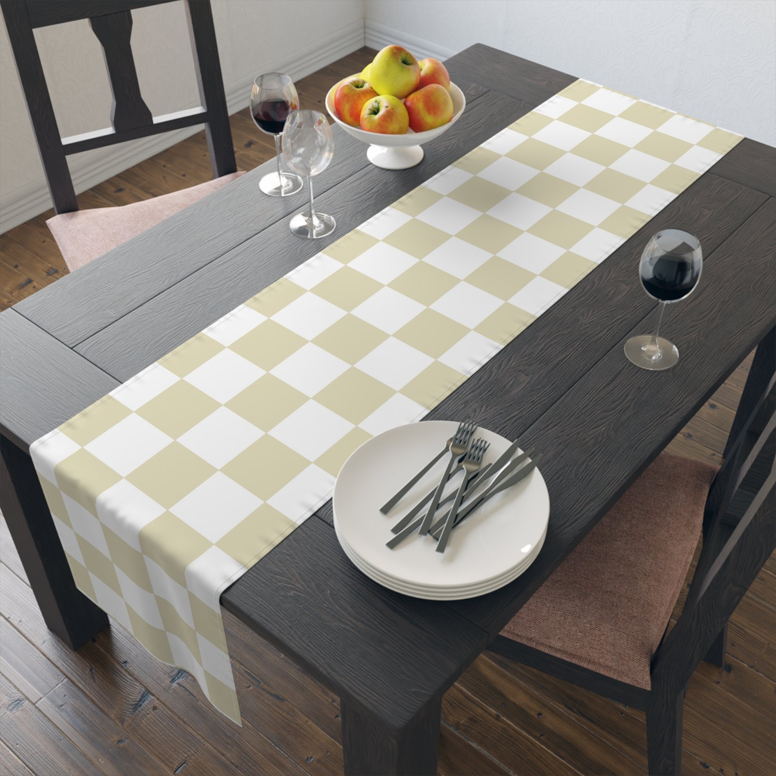 Elegant Checkered Table Runner for Home Decor, Dining Table Decoration, Kitchen Accessory, Holiday Table Setting, Farmhouse Style Table - Image 4