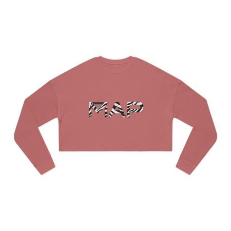 Trendy Women's Cropped Sweatshirt with MAP Graphic, Casual Fashion, Gift for Her, Streetwear Style, Perfect for Everyday Wear