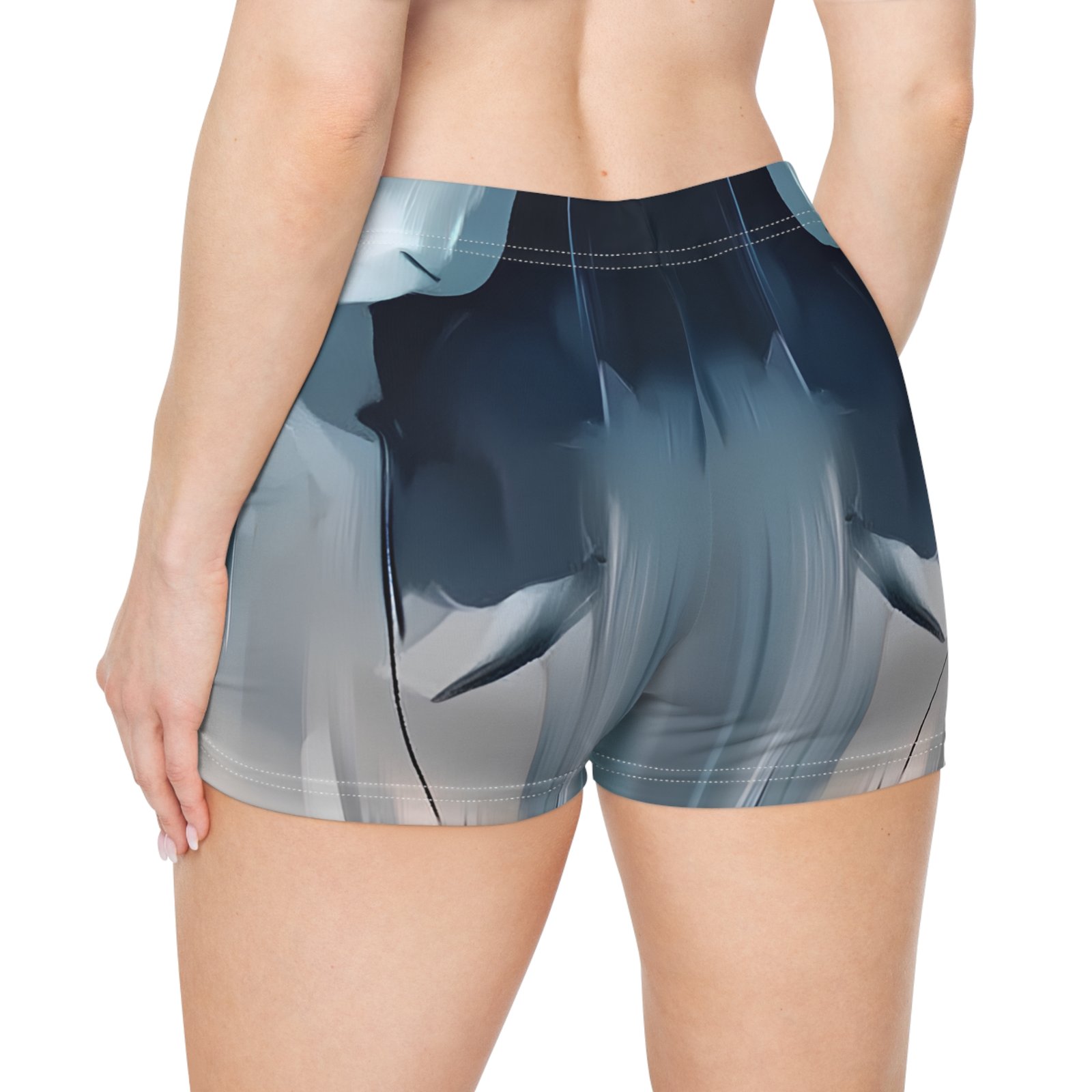 Artistic Women's Shorts, Trendy AOP Summer Wear, Beach Ready, Graphic Print Activewear, Comfortable Casual Style - Image 4