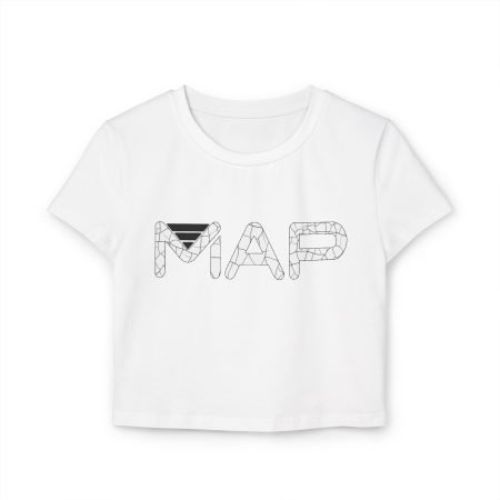 Map-Themed Women's Baby Tee, Casual Tee, Trendy Top, Gift for Her, Summer Wear, Birthday Gift, Everyday Style