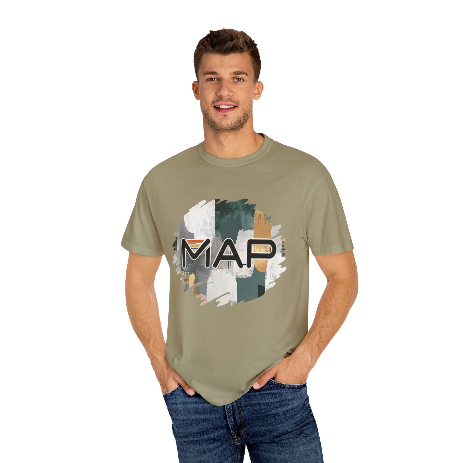 Map-Inspired Unisex Garment-Dyed T-Shirt for Travel Lovers, Casual Wear, Gifts, Outdoor Adventures, Wanderlust Fashion - Image 8