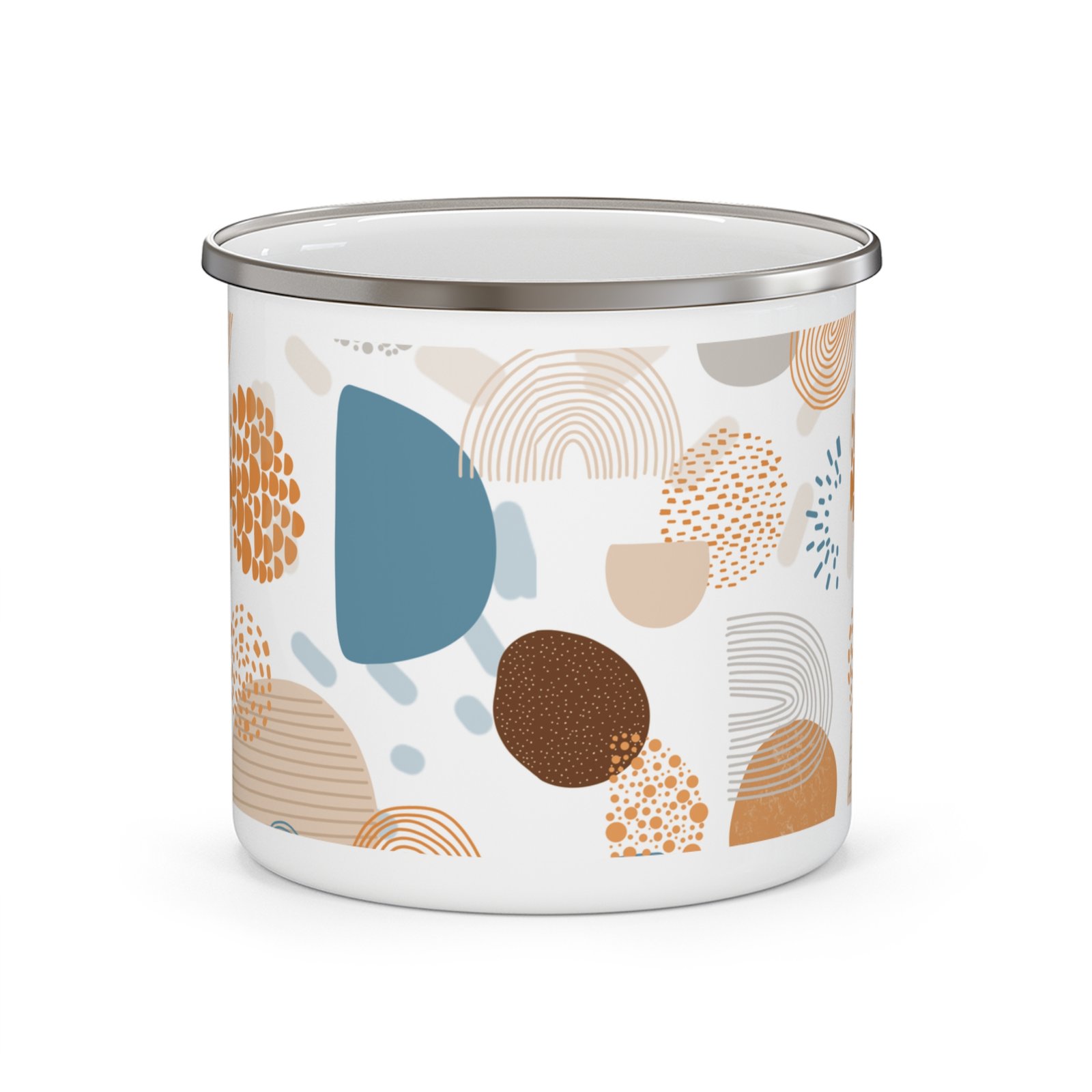 Modern Boho Enamel Camping Mug, Outdoor Mug, Adventure Coffee Cup, Campfire Mug, Unique Gift for Hikers, Nature Lovers