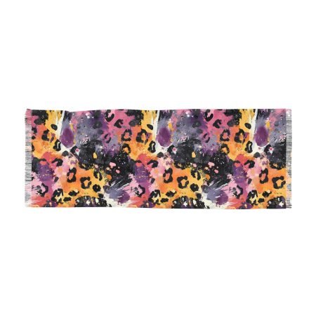 Vibrant Leopard Print Light Scarf, Boho Accessory for Spring Fashion, Beach Cover-Up, Gift for Her, Festival Wear