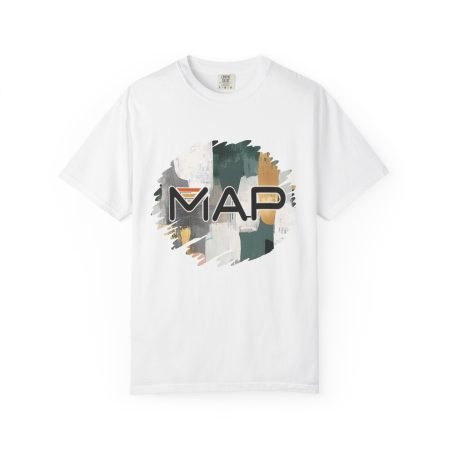 Map-Inspired Unisex Garment-Dyed T-Shirt for Travel Lovers, Casual Wear, Gifts, Outdoor Adventures, Wanderlust Fashion