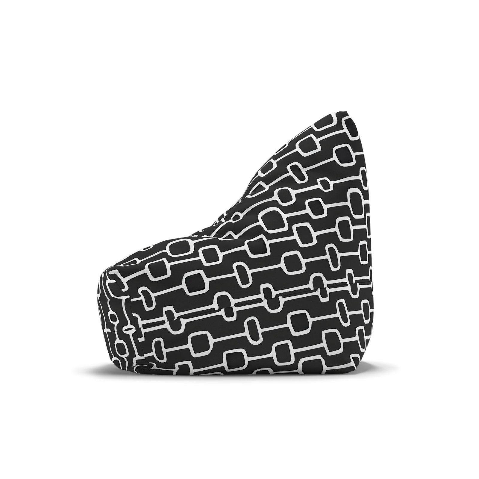 Modern Bean Bag Chair Cover for Cozy Living, Stylish Lounge Decor, Kid's Room, Game Room, Home Theater, Black and White Pattern - Image 4