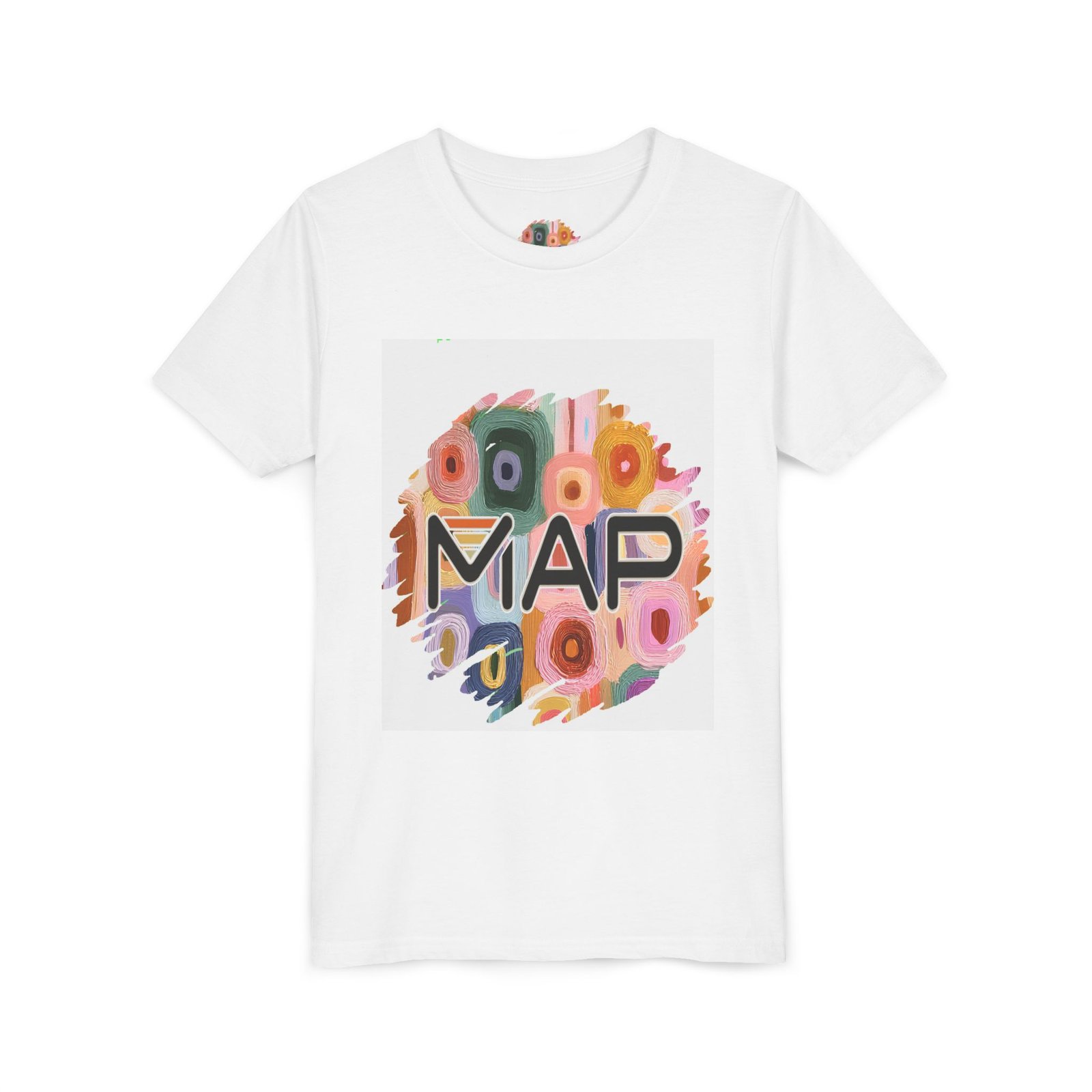 Colorful Map Youth Tee, Cute Kids T-Shirt, Playful Short Sleeve Shirt, Gift for Young Adventurers, Birthday Present, Summer Wear - Image 3