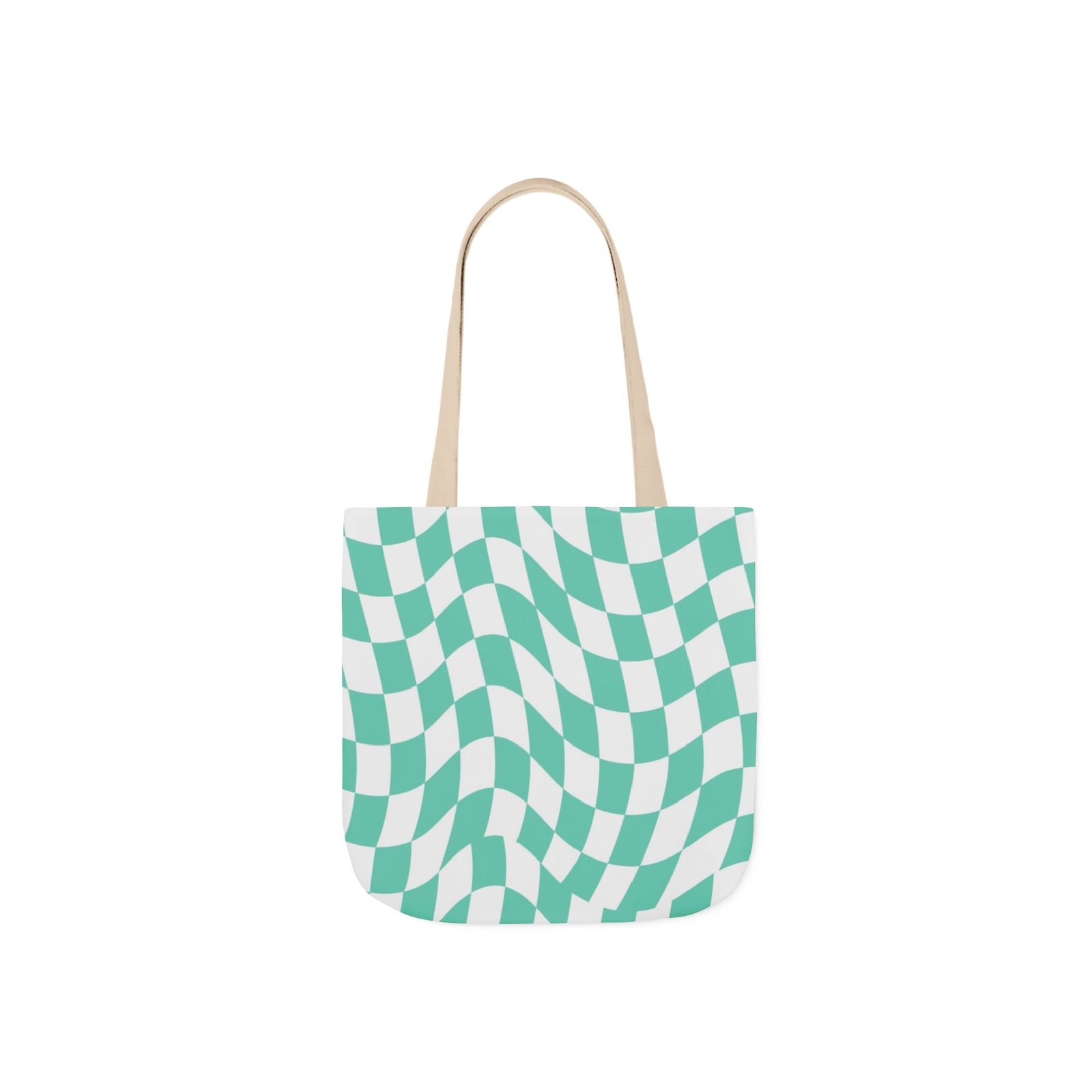 Trendy Checkered Canvas Tote Bag with 5-Color Straps, Eco-Friendly Shopping Bag, Stylish Beach Bag, Fashionable Gym Tote, Unique Gift Idea - Image 3
