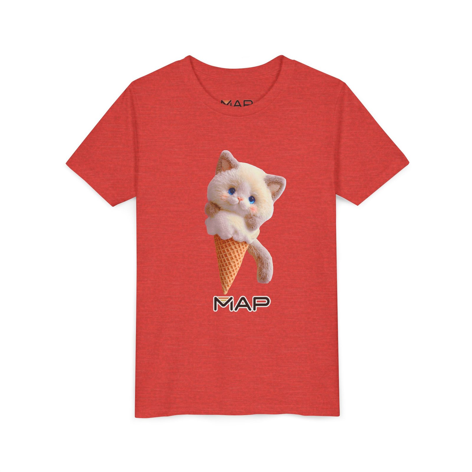 Cute Cat Ice Cream Youth Tee, Kitten Shirt, Summer Fun Apparel, Animal Lover Gift, Birthday Party Outfit, Playful T-Shirt - Image 43