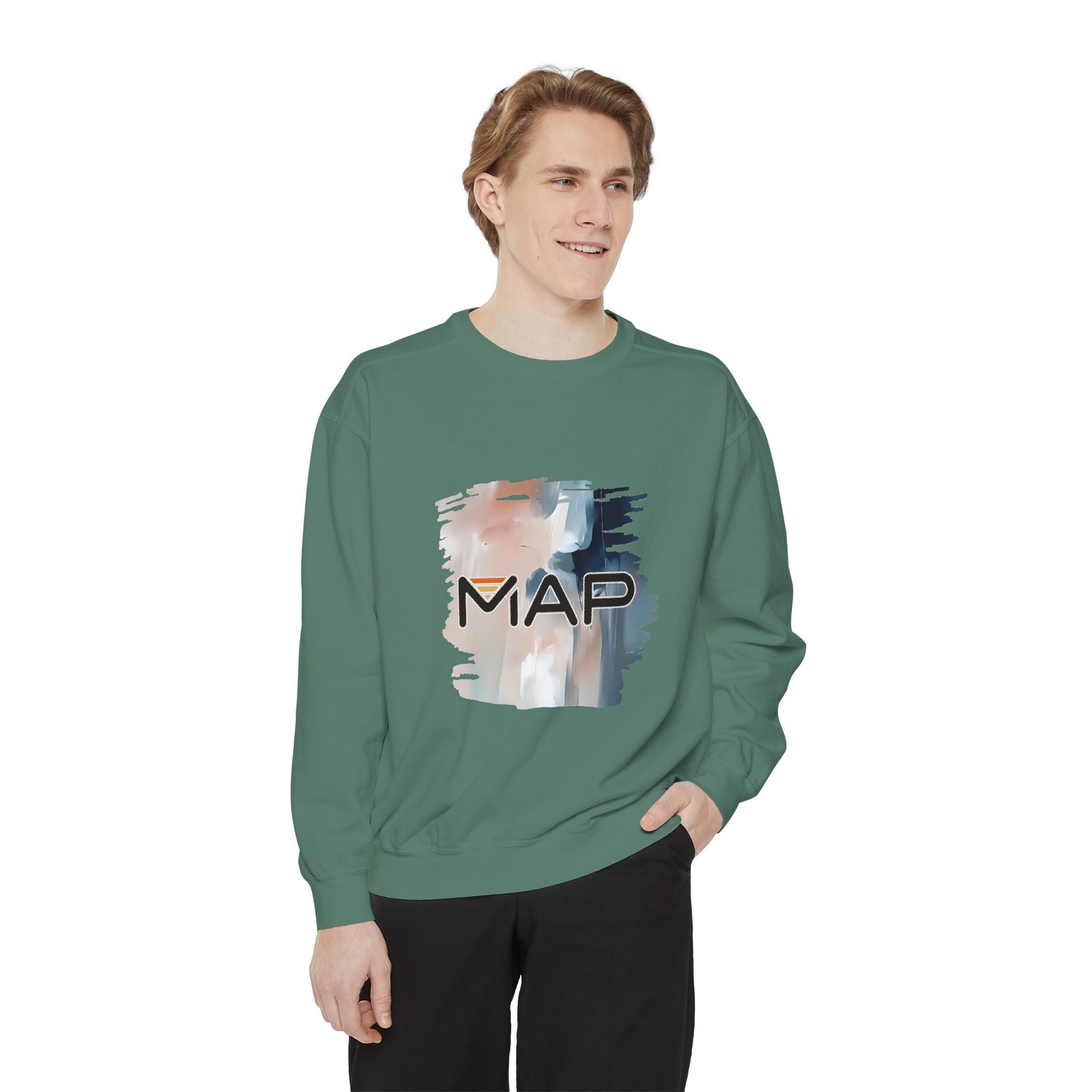 Map-Inspired Unisex Garment-Dyed Sweatshirt | Cozy Casual Wear, Perfect for Travel, Gift for Map Lovers, Fall Fashion, Unisex Sweaters - Image 19