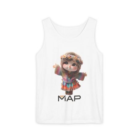 Vibrant Graphic Tank Top with MAP Design, Casual Summer Wear, Gift for Music Lovers, Festival Outfits, Feminine Style