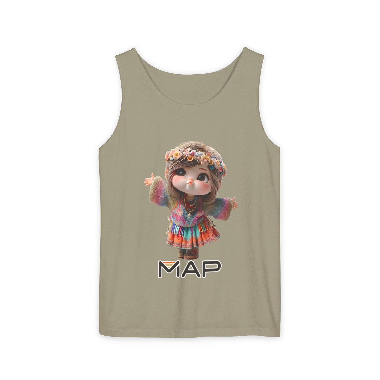 Vibrant Graphic Tank Top with MAP Design, Casual Summer Wear, Gift for Music Lovers, Festival Outfits, Feminine Style - Image 29